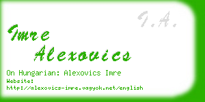 imre alexovics business card